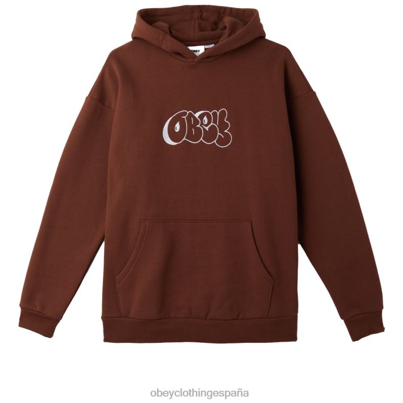 ropa OBEY grabar capucha extra pesada sepia hombres 0RV2P997