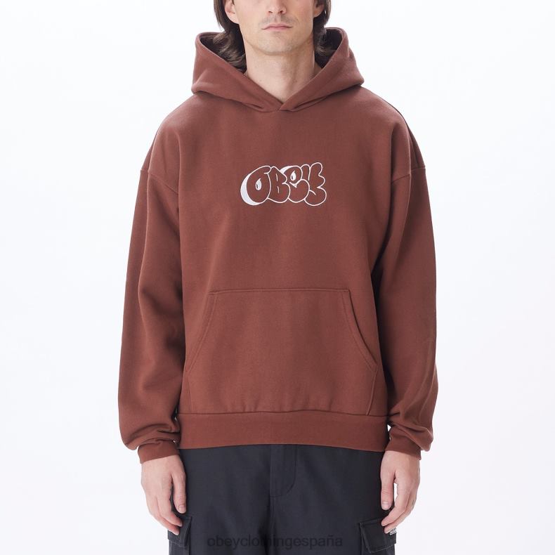 ropa OBEY grabar capucha extra pesada sepia hombres 0RV2P997
