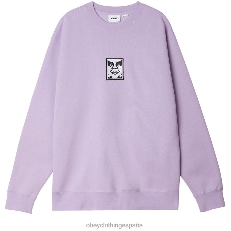 ropa OBEY icono de cuello redondo extra pesado lavanda digital hombres 0RV2P1001