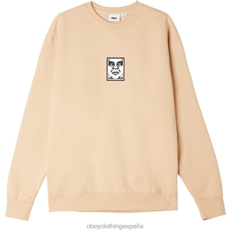 ropa OBEY icono de cuello redondo extra pesado leche de avena hombres 0RV2P999