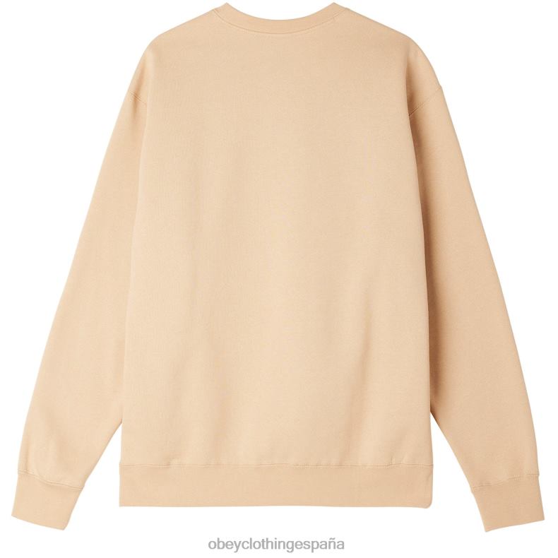 ropa OBEY icono de cuello redondo extra pesado leche de avena hombres 0RV2P999