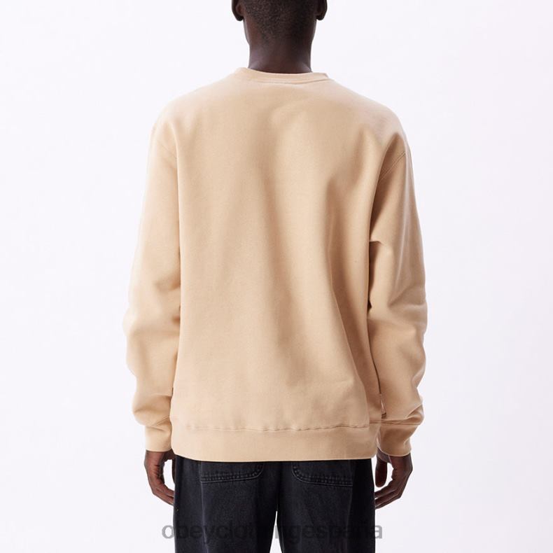 ropa OBEY icono de cuello redondo extra pesado leche de avena hombres 0RV2P999