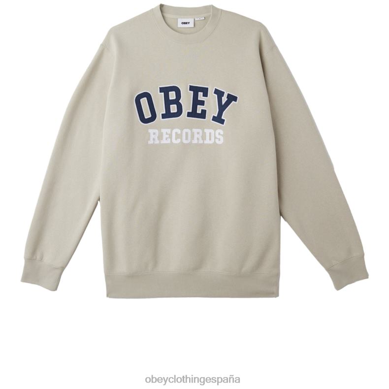 ropa OBEY registros de cuello redondo Gris plateado hombres 0RV2P1052