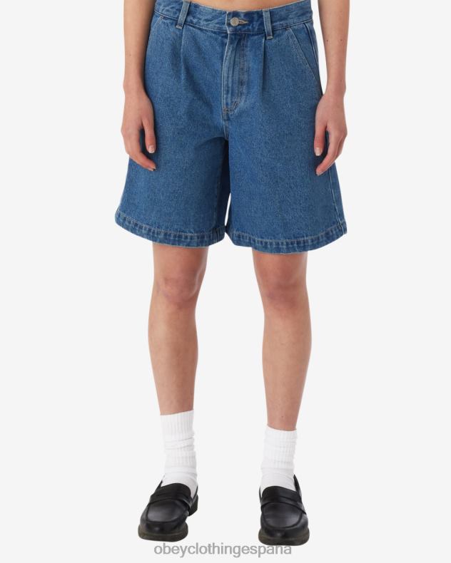 ropa OBEY eli corto plisado índigo claro mujer 0RV2P541
