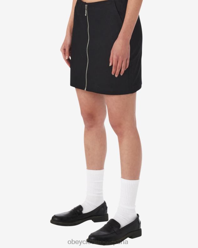 ropa OBEY falda louise con cremallera negro mujer 0RV2P533