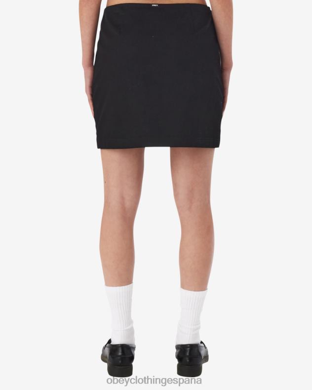 ropa OBEY falda louise con cremallera negro mujer 0RV2P533