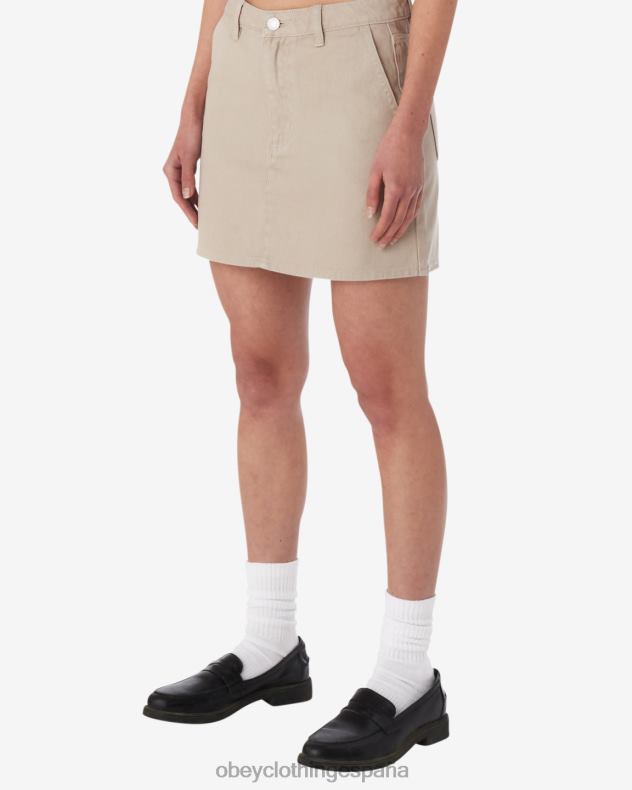 ropa OBEY falda sobreteñida jenny Gris plateado mujer 0RV2P536