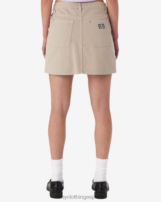 ropa OBEY falda sobreteñida jenny Gris plateado mujer 0RV2P536