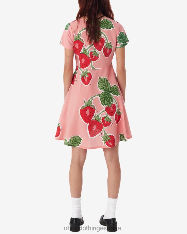 ropa OBEY vestido de bayas gigantes flamenco rosa multi mujer 0RV2P583