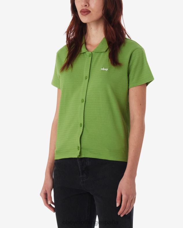 ropa OBEY botón abajo verde picante mujer 0RV2P561