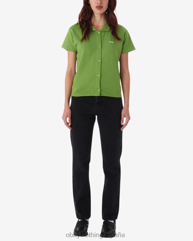 ropa OBEY botón abajo verde picante mujer 0RV2P561