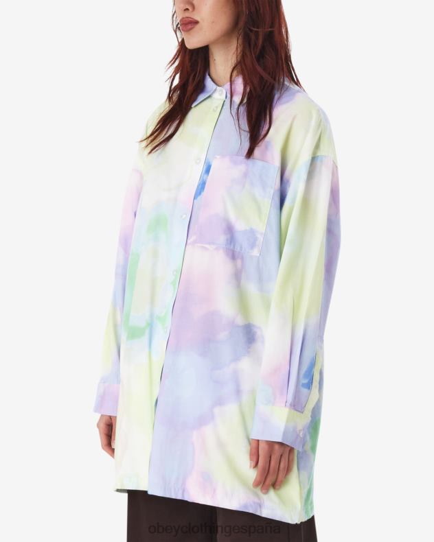 ropa OBEY camisa de flores suaves alyssa pasteles múltiples mujer 0RV2P553