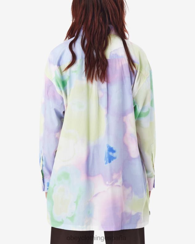 ropa OBEY camisa de flores suaves alyssa pasteles múltiples mujer 0RV2P553