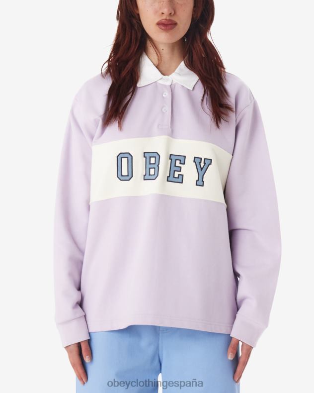 ropa OBEY polo de rugby de palisandro pétalo de orquídea mujer 0RV2P570