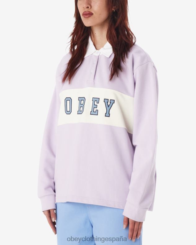 ropa OBEY polo de rugby de palisandro pétalo de orquídea mujer 0RV2P570