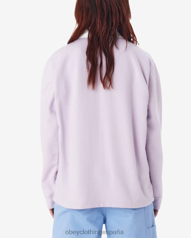 ropa OBEY polo de rugby de palisandro pétalo de orquídea mujer 0RV2P570