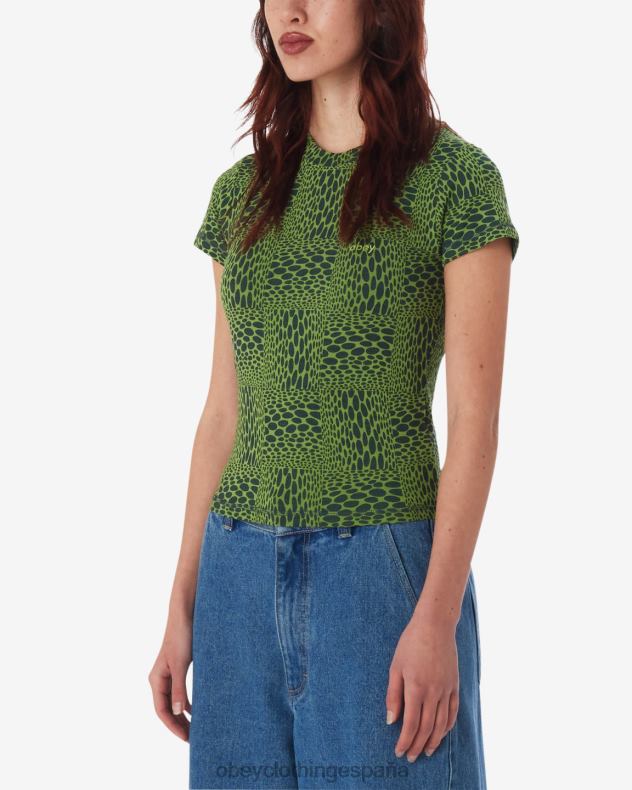 ropa OBEY camiseta jubatus verde picante multi mujer 0RV2P564
