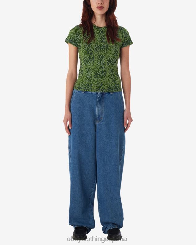ropa OBEY camiseta jubatus verde picante multi mujer 0RV2P564
