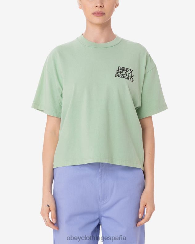 ropa OBEY camiseta raegan del programa de paz verde tranquilo mujer 0RV2P616