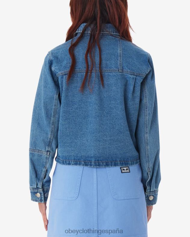 ropa OBEY chaqueta camisera reconstruida índigo claro mujer 0RV2P548