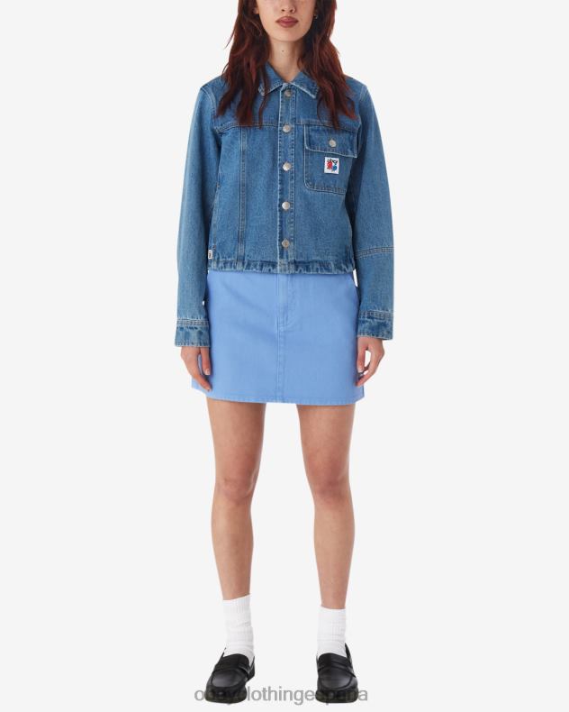 ropa OBEY chaqueta camisera reconstruida índigo claro mujer 0RV2P548
