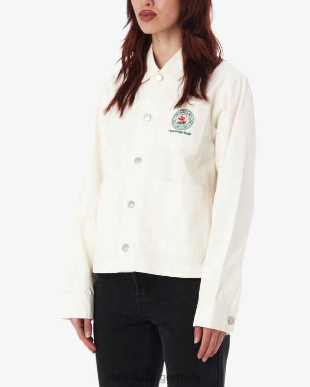 ropa OBEY chaqueta de tarea rosa susurro blanco mujer 0RV2P597