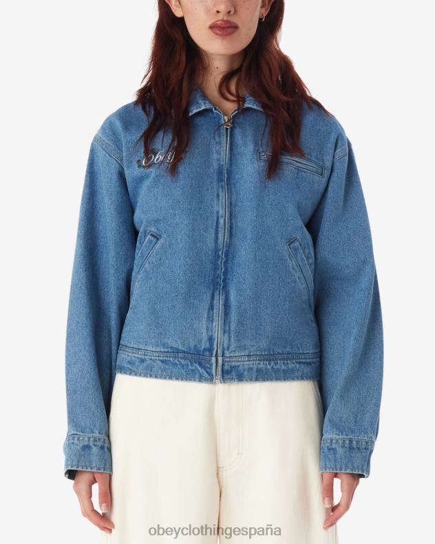ropa OBEY chaqueta nessa índigo claro mujer 0RV2P598