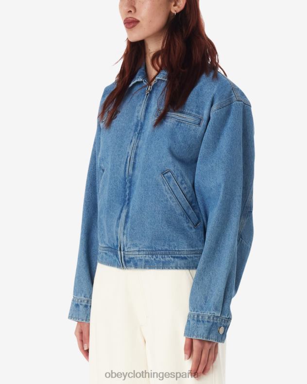 ropa OBEY chaqueta nessa índigo claro mujer 0RV2P598