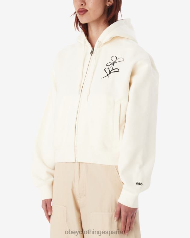 ropa OBEY capucha con cierre y cremallera con escritura de tiza sin blanquear mujer 0RV2P588