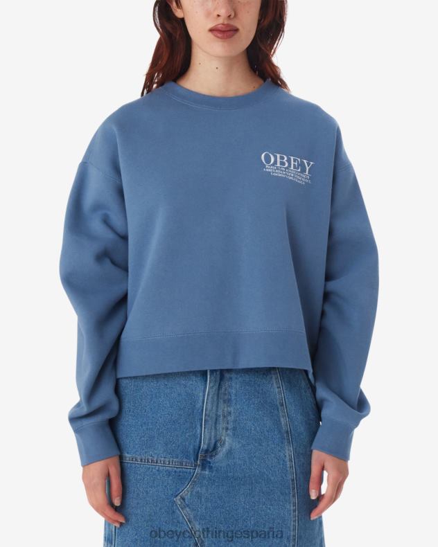 ropa OBEY ciudades cuello redondo corona azul mujer 0RV2P589