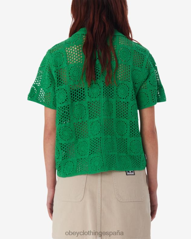 ropa OBEY suéter de punto de crochet agatha primavera verde mujer 0RV2P578