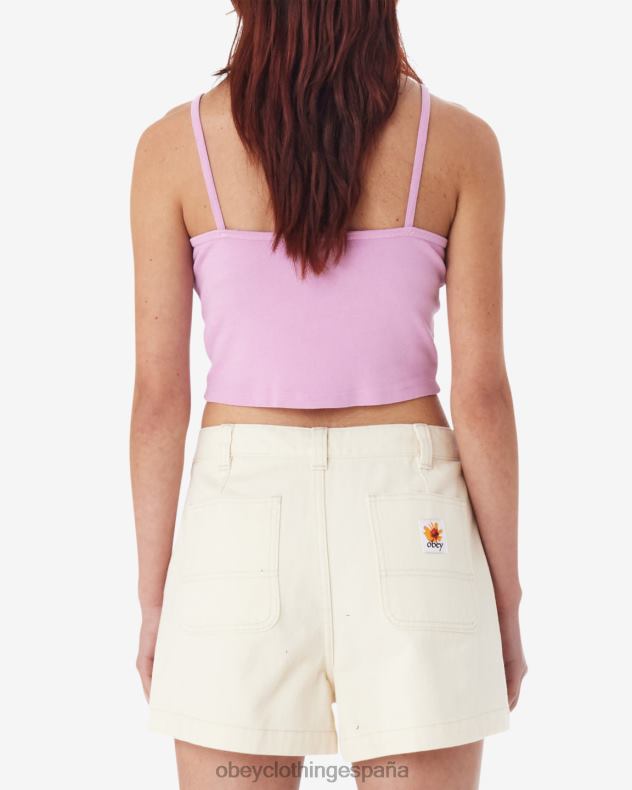 ropa OBEY Camiseta sin mangas con tirantes finos de College Records lavanda pastel mujer 0RV2P630