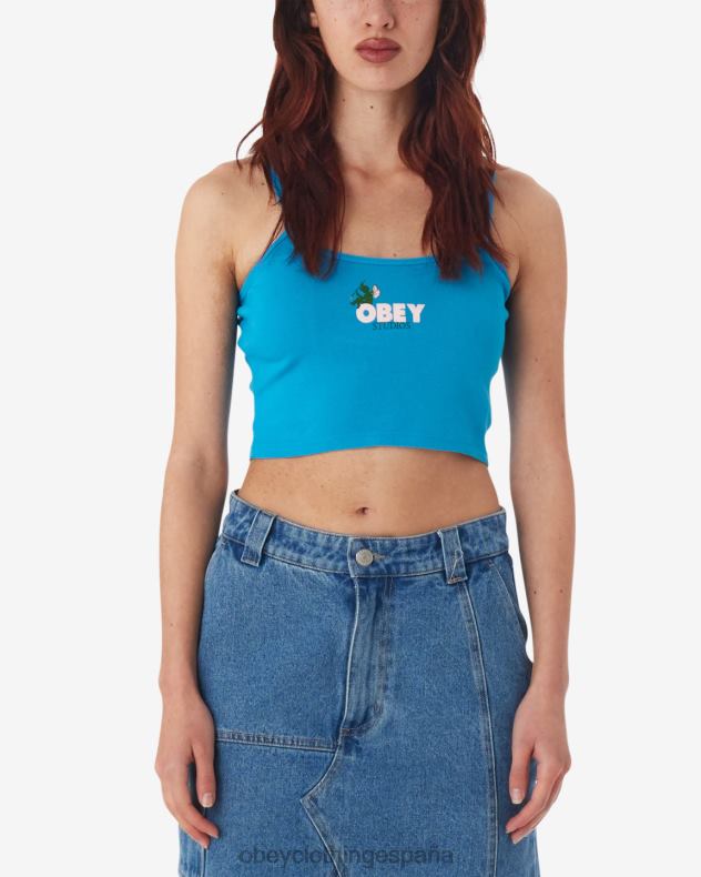 ropa OBEY Camiseta sin mangas corta con tirantes finos y hada sentada danubio azul mujer 0RV2P628