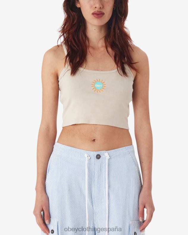 ropa OBEY camiseta sin mangas con tirantes finos en espiral arcilla mujer 0RV2P626