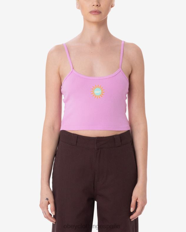 ropa OBEY camiseta sin mangas con tirantes finos en espiral lavanda pastel mujer 0RV2P627