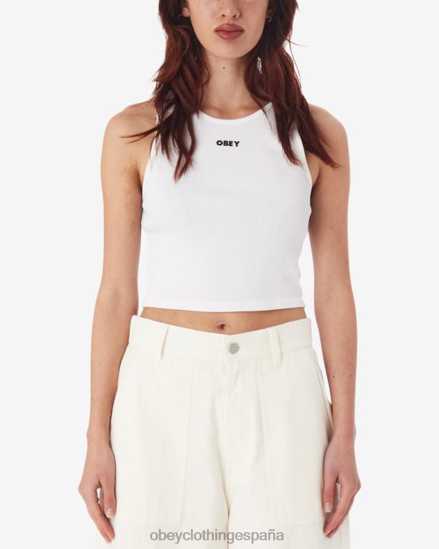 ropa OBEY tanque de costilla negrita iii blanco mujer 0RV2P622