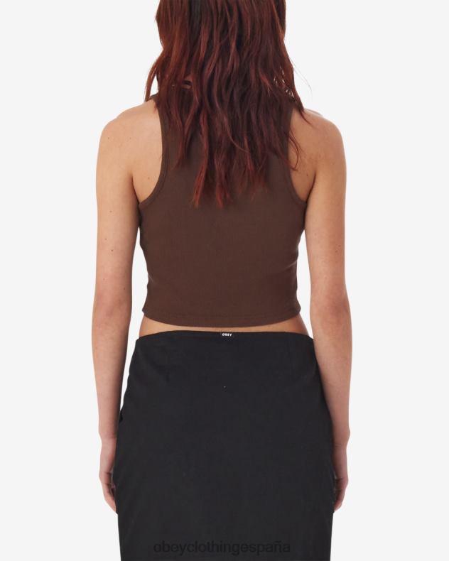 ropa OBEY tanque de costilla negrita iii marron oscuro mujer 0RV2P621