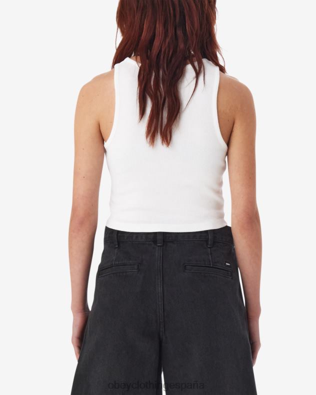 ropa OBEY tanque de costilla tipo burbuja blanco mujer 0RV2P624