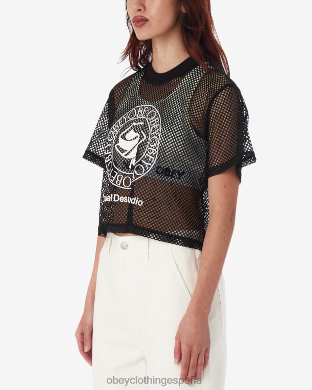 ropa OBEY top de malla rosa negro mujer 0RV2P569