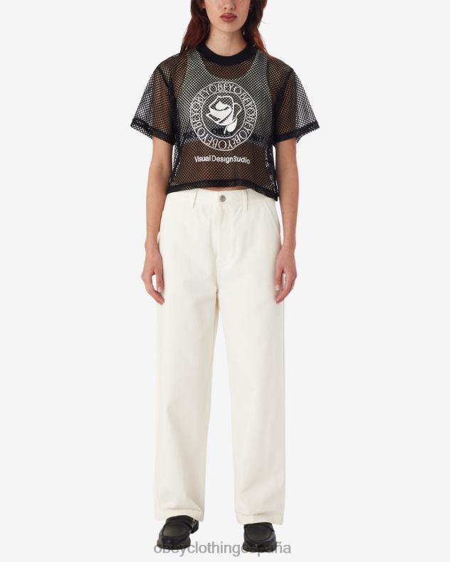 ropa OBEY top de malla rosa negro mujer 0RV2P569