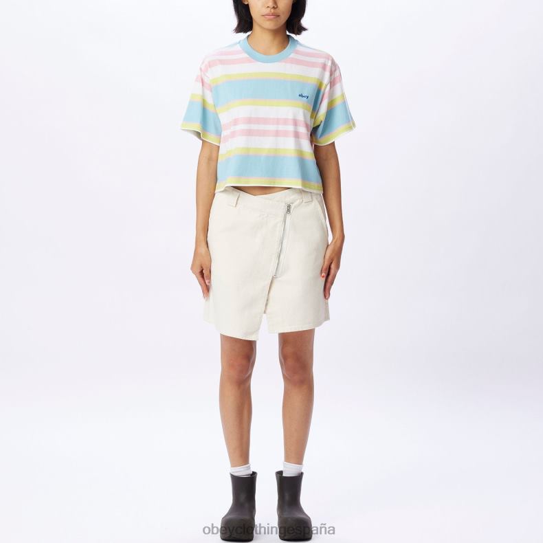 ropa OBEY camiseta corta a rayas ariella cielo azul multi mujer 0RV2P728
