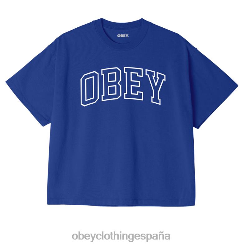 ropa OBEY camiseta corta universitaria personalizada surf azul mujer 0RV2P737