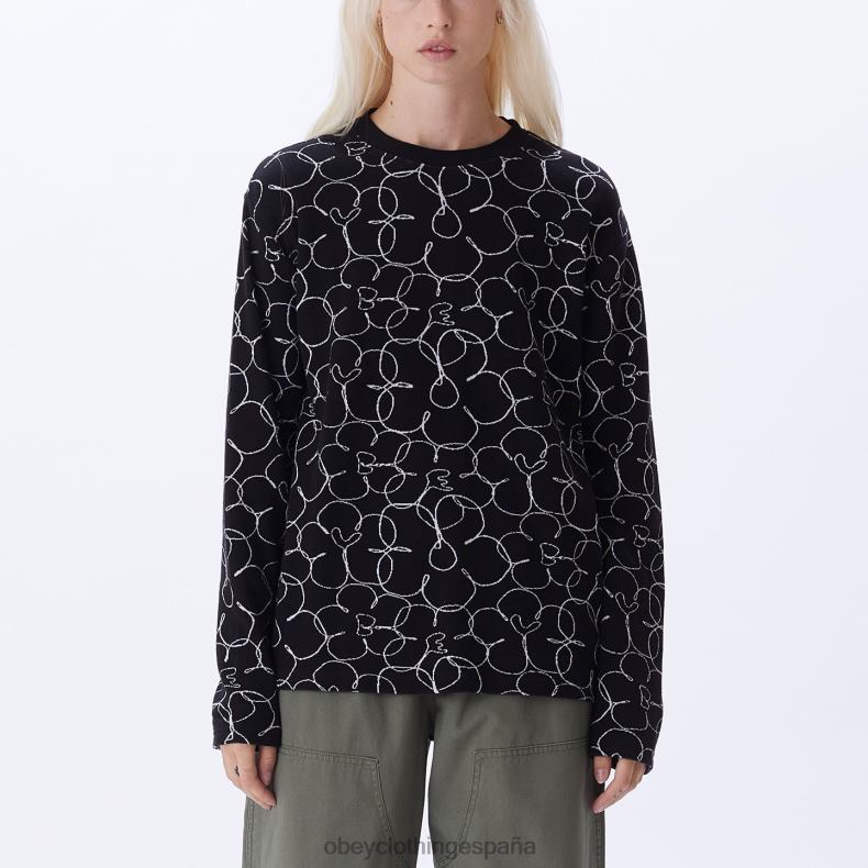 ropa OBEY camiseta dania ls negro múltiple mujer 0RV2P709