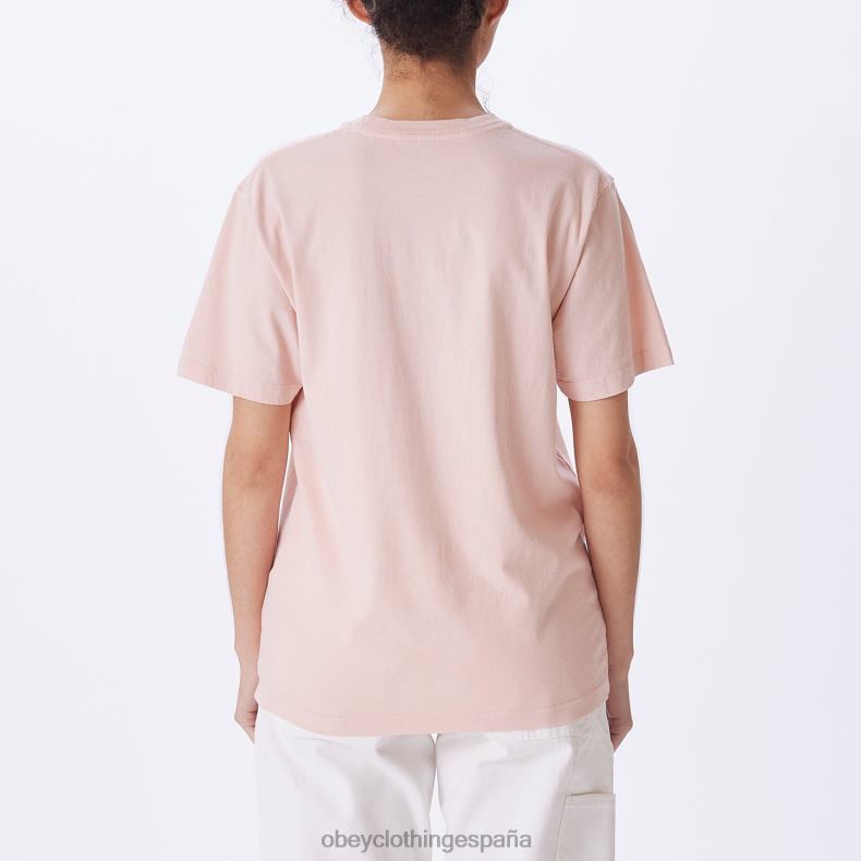 ropa OBEY camiseta de elección de tinte de pigmento de malas hierbas arcilla rosa mujer 0RV2P745