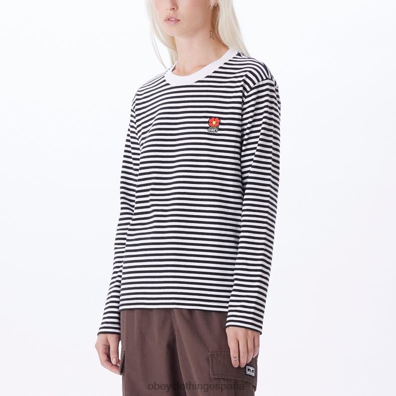 ropa OBEY camiseta romelia ls negro múltiple mujer 0RV2P720