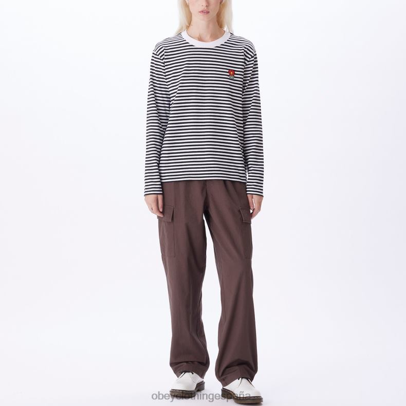 ropa OBEY camiseta romelia ls negro múltiple mujer 0RV2P720