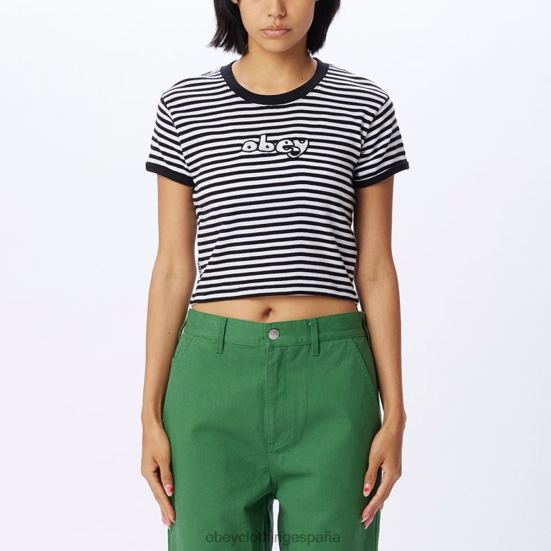 ropa OBEY playeras ringer bebé de zoe negro múltiple mujer 0RV2P729