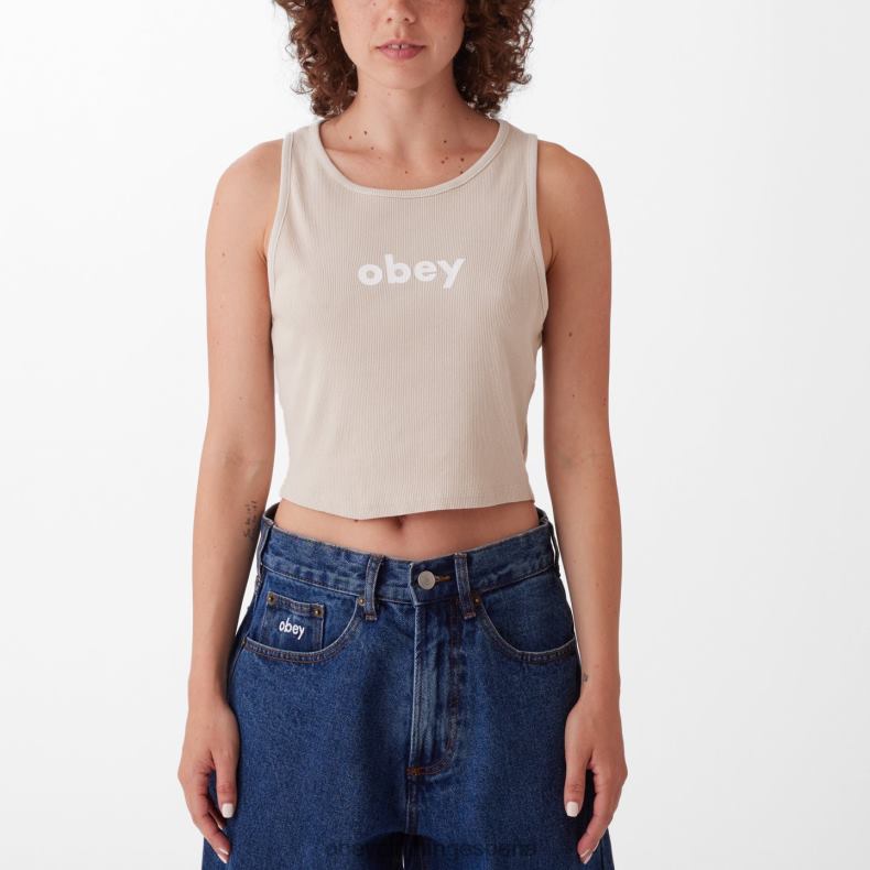 ropa OBEY tanque megan costilla minúscula arcilla mujer 0RV2P741