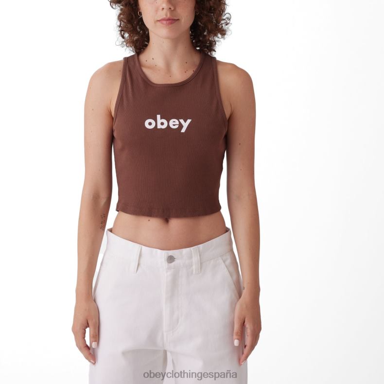 ropa OBEY tanque megan costilla minúscula sepia mujer 0RV2P743