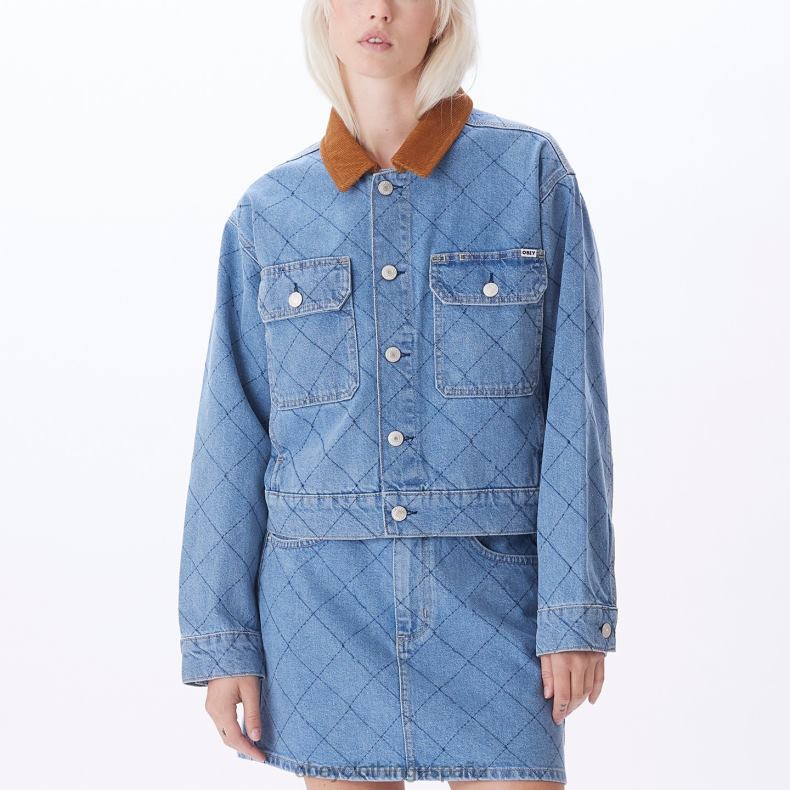ropa OBEY chaqueta ariana índigo claro mujer 0RV2P661